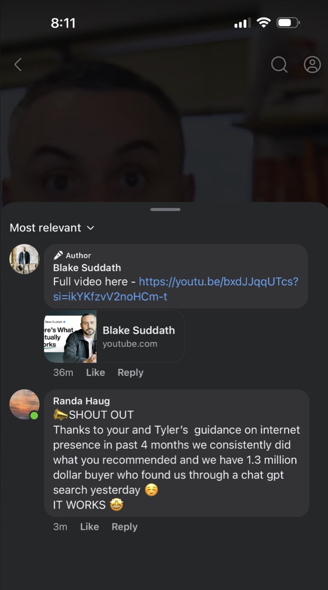 Agent comment about a buyer found through ChatGPT search