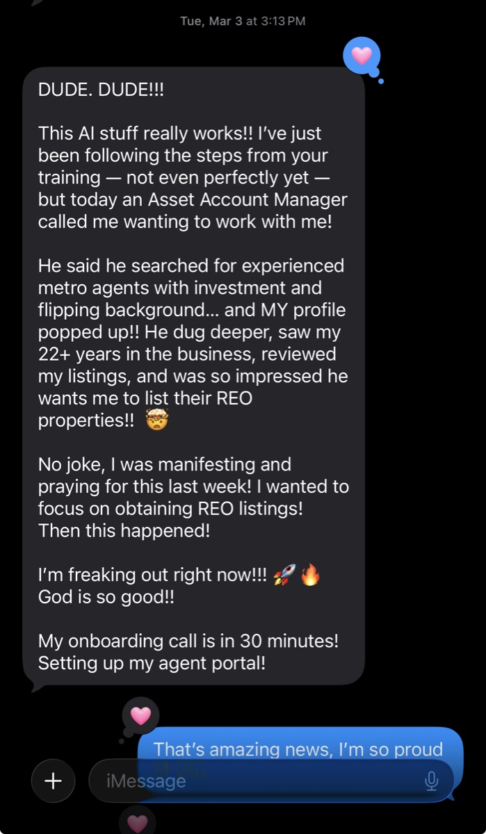 Agent found through AI search for REO listings